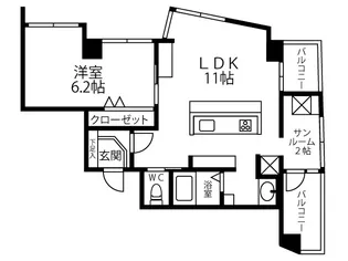 ロッコーマンション国泰寺【302号室号室】の間取り