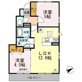 フ ミール 6号館【1階】の間取り