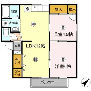 ドミール三和 B棟【1階】の間取り