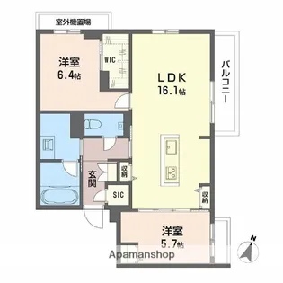 BALLOONFLOWER NORTH【3階】の間取り