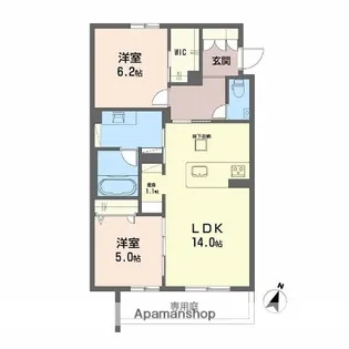 BALLOONFLOWER NORTH【1階】の間取り