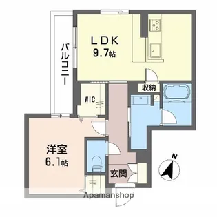 BALLOONFLOWER NORTH【3階】の間取り