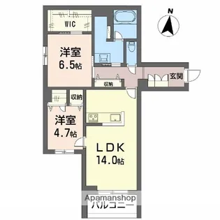 ラウンドヒルズK【2階】の間取り