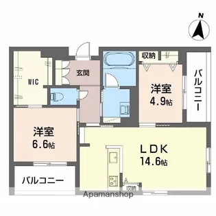 ラウンドヒルズK【2階】の間取り