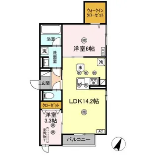 DーAXIS旭 A棟【1階】の間取り