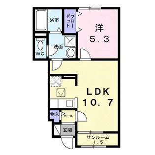 シャトーKINKI A【1階】の間取り