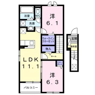 グリュンヴェルデ【2階】の間取り