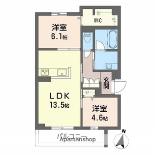 プライムフェルトⅡ【2階】の間取り