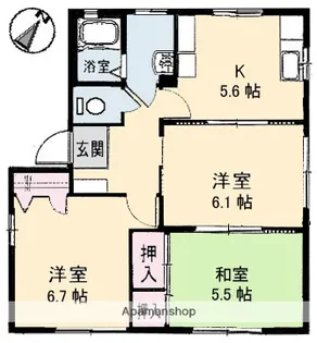 シェソワSATSUNOC棟【1階】の間取り