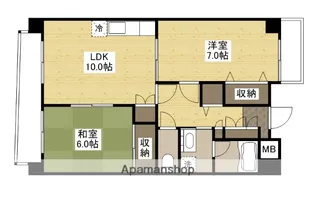 パークリバー東白島【6階】の間取り