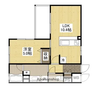 プランドール中筋【3階】の間取り