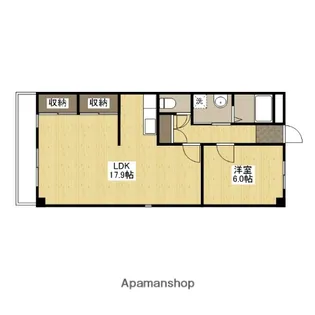 シャトーサンライズ観音【6階】の間取り