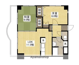 仁保新町コーポ福島【3階】の間取り
