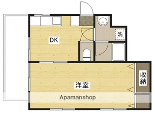 1DKの間取り画像