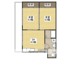 サンシャイン中央Ⅱ【206号室】の間取り