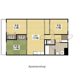 パールマンション東観音【3階】の間取り