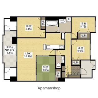 緑井スカイステージ【18階】の間取り
