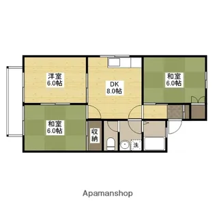 ジュネス新田B棟【2階】の間取り