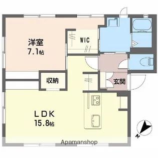 クレール宮本【1階】の間取り