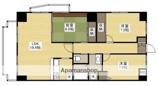 オリゾンビル【8階】の間取り