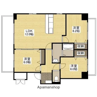 ヴィラージュ緑井【5階】の間取り