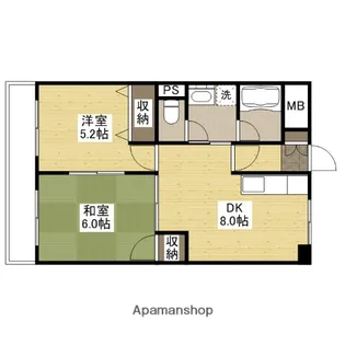 ラシュレ玉下【9階】の間取り