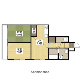 ル・クレール三篠【6階】の間取り