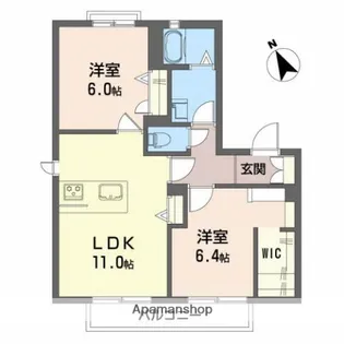 ハピネス不動院 A棟【2階】の間取り