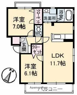 ルミエール南昭和【3階】の間取り