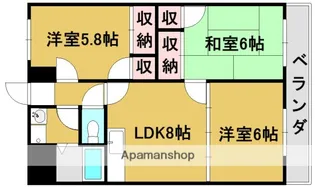 第3コーポ濱本【3階】の間取り