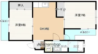 第1角谷ハイム【3階】の間取り