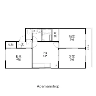 リバーサイド黒石 B棟【1階】の間取り
