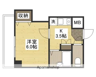 パークサイド大手町【3階】の間取り