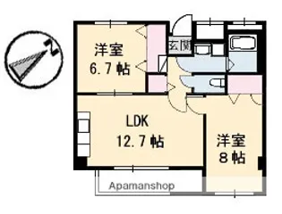 ベルドミール観音【2階】の間取り