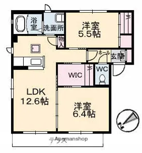 ヴィラ ローザ【1階】の間取り