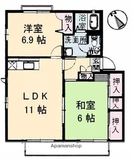 メゾンドール郡山【1階】の間取り