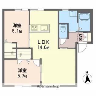 サンヴィオラ浜西【1階】の間取り