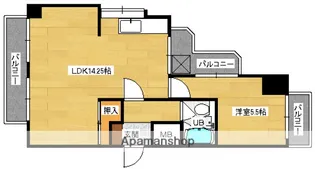 サンピア中央【5階】の間取り