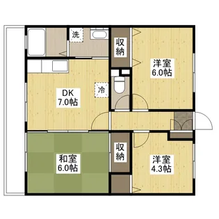 ベージュ278【3階】の間取り