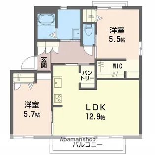 ピースハイツK C棟【2階】の間取り