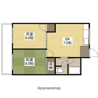 ウイング五日市駅前B棟【4階】の間取り