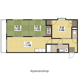 コーポラス大町Ⅰ【2階】の間取り