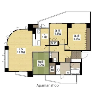 ヴィラシオン古江東【5階】の間取り