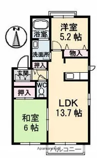 ディアスセレナK【2階】の間取り