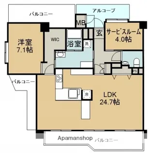アーバンコート己斐本町【13階】の間取り