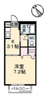 カーサKAWAUTI【2階】の間取り