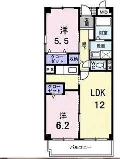ラ.コスモス【1階】の間取り