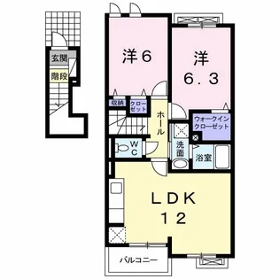 ベルメゾン【2階】の間取り
