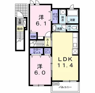 ソレイユ4番館【2階】の間取り