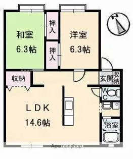サンビレッジ平野 A棟【1階】の間取り